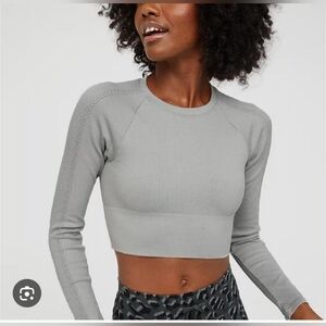 OFFLINE By Aerie Big Chill Seamless Long Sleeve Gray Size S
